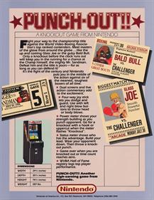 Punch-Out!! - Advertisement Flyer - Back