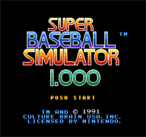 Super Baseball Simulator 1.000 - Screenshot - Game Title Image