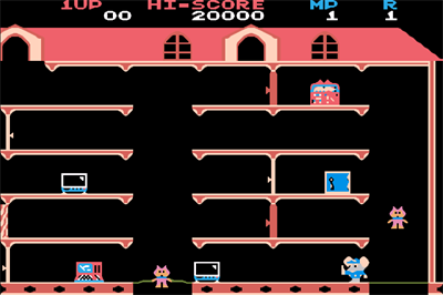 Famicom Mini: Mappy - Screenshot - Gameplay Image