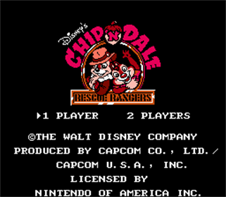 Disney's Chip 'n Dale: Rescue Rangers - Screenshot - Game Title Image