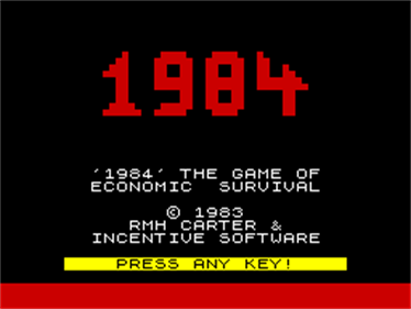 1984: A Game of Government Management - Screenshot - Game Title Image