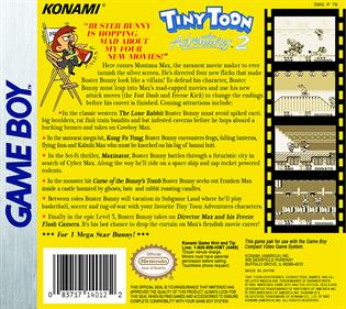 Tiny Toon Adventures 2: Montana's Movie Madness - Box - Back Image