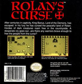 Rolan's Curse - Box - Back Image