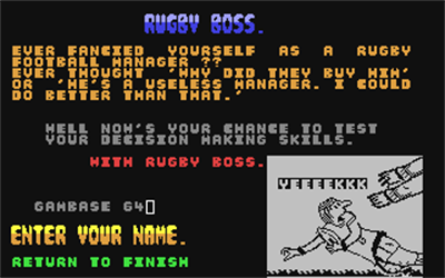 Rugby Boss - Screenshot - Game Title Image