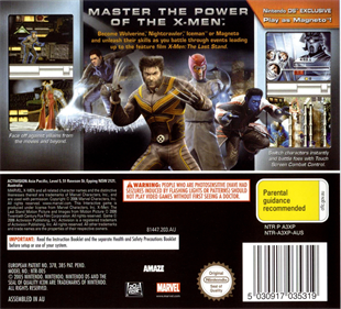 X-Men: The Official Game - Box - Back Image