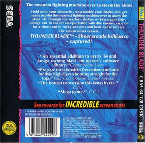 Thunder Blade - Box - Back Image