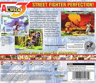 Street Fighter Alpha 3 - Box - Back Image