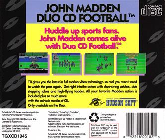 John Madden: Duo CD Football - Box - Back Image