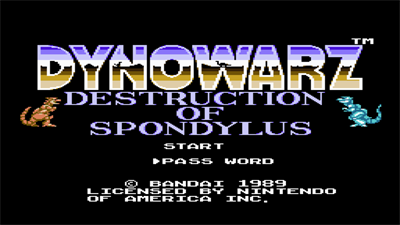 Dynowarz: Destruction of Spondylus - Screenshot - Game Title Image