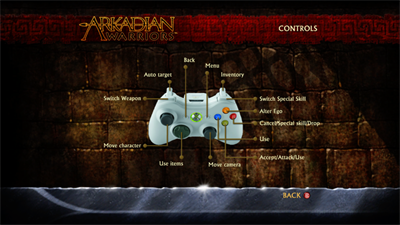 Arkadian Warriors - Arcade - Controls Information Image