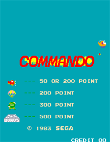 Commando (Sega) - Screenshot - Game Title Image
