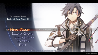 The Legend of Heroes: Trails of Cold Steel III - Screenshot - Game Select Image
