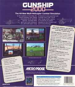 Gunship 2000: CD-ROM Edition - Box - Back Image