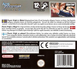 Phoenix Wright: Ace Attorney: Justice for All - Box - Back Image