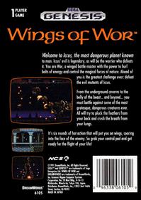Wings of Wor - Box - Back Image