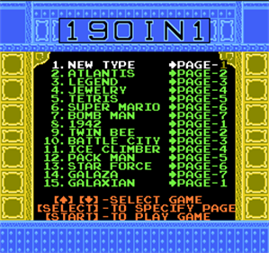 190-in-1 - Screenshot - Game Select Image