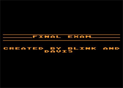 Final Exam - Screenshot - Game Title Image