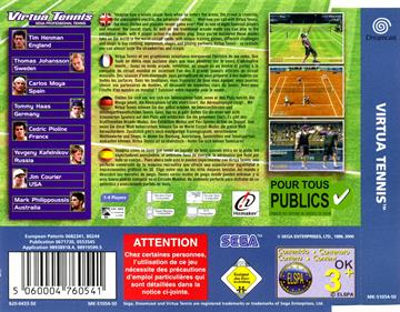 Virtua Tennis - Box - Back Image