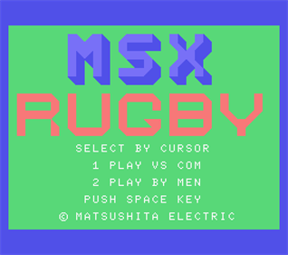 MSX Rugby - Screenshot - Game Title Image