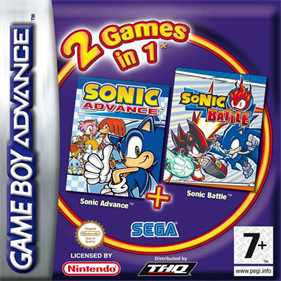 2 Games in 1: Sonic Advance + Sonic Battle - Box - Front Image