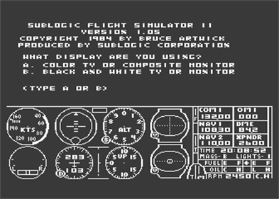 Flight Simulator II - Screenshot - Game Title