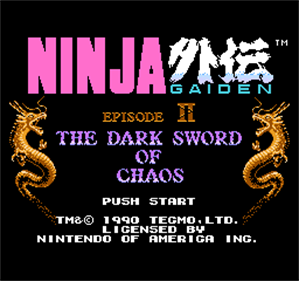 Ninja Gaiden II: The Dark Sword of Chaos - Screenshot - Game Title Image