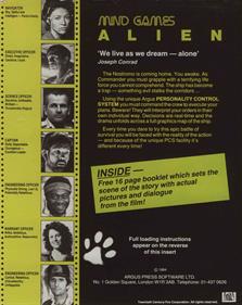 Alien (Argus Press Software) - Box - Back Image