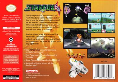 Star Fox 64 - Box - Back