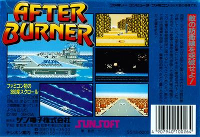 After Burner (Sunsoft) - Box - Back Image