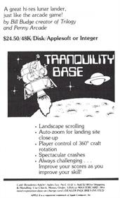 Tranquility Base - Advertisement Flyer - Front Image