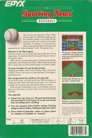 The Sporting News Baseball - Box - Back Image
