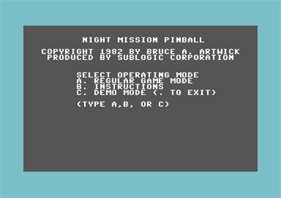 Night Mission Pinball - Screenshot - Game Title Image