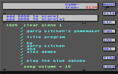Garry Kitchen's GameMaker - Screenshot - Gameplay Image
