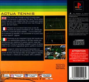 Actua Tennis - Box - Back Image