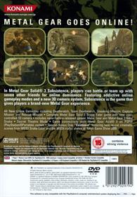 Metal Gear Solid 3: Subsistence - Box - Back Image