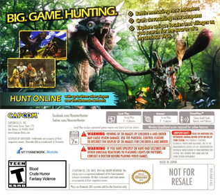 Monster Hunter 4 Ultimate - Box - Back Image