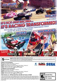 Sonic & All-Stars Racing Transformed Collection - Fanart - Box - Back Image