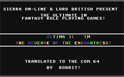 Ultima II: The Revenge of the Enchantress - Screenshot - Game Title Image