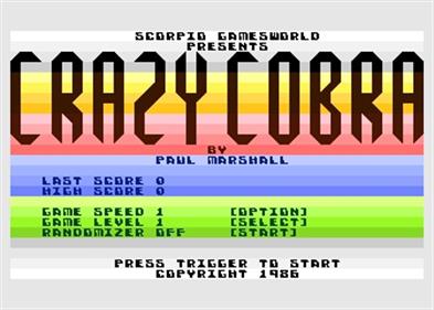 Crazy Cobra - Screenshot - Game Title Image