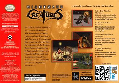 Nightmare Creatures - Box - Back Image