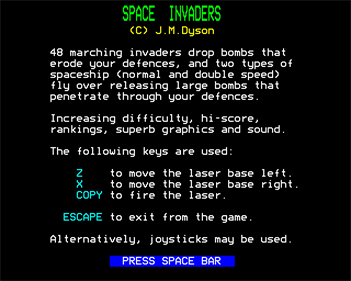 Invaders (Superior Software) - Screenshot - Game Title Image