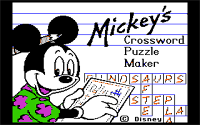 Mickey's Crossword Puzzle Maker - Screenshot - Game Title Image