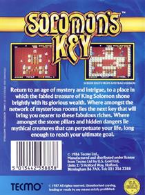 Solomon's Key - Box - Back Image