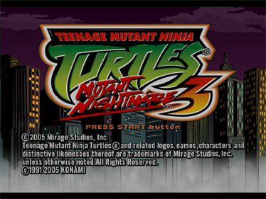 Teenage Mutant Ninja Turtles 3: Mutant Nightmare - Screenshot - Game Title Image