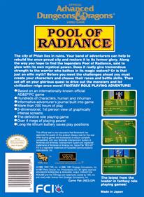 Advanced Dungeons & Dragons: Pool of Radiance - Box - Back - Reconstructed