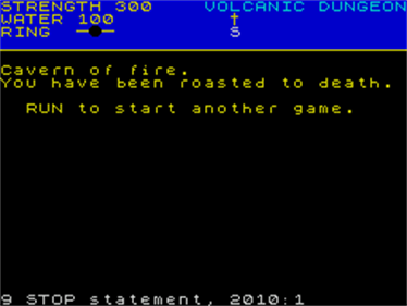Volcanic Dungeon - Screenshot - Game Over Image