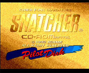 Snatcher CD-ROMantic: Pilot Disk - Screenshot - Game Title Image