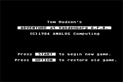 Adventure at Vandenberg A.F.B. - Screenshot - Game Title Image