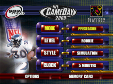 NFL GameDay 2000 - Screenshot - Game Title Image