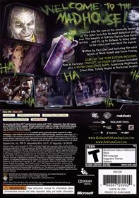 Batman: Arkham Asylum: Game of the Year Edition - Box - Back Image